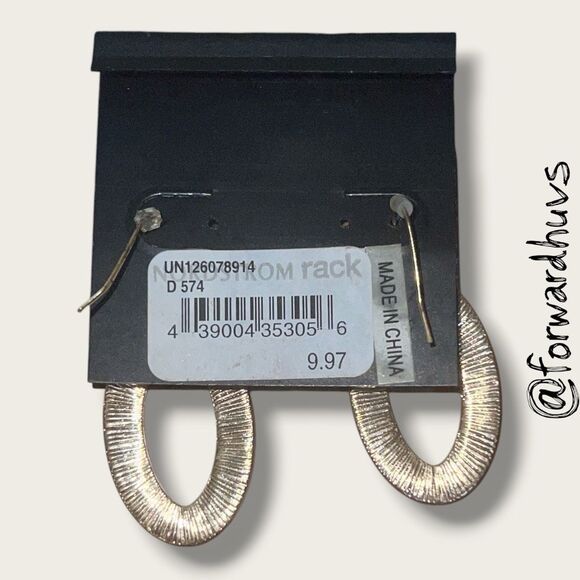 Bundle Sale 3 for $15 | 14th & Union Gold-Tone Oval Drop Earrings STAINED CARD - Picture 5 of 7